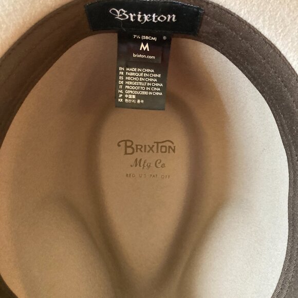 Brixton Wesley Fedora Hat 100% Wool Felt Unisex (Size Medium) - Picture 2 of 10